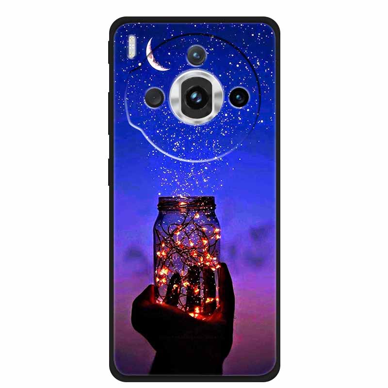 For ZTE nubia Z60S Pro 6.78" Case TPU Soft Black Silicone Painted Cute Cat Starry Cover for Nubia Z60S Pro Luxury Animals Funda