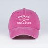 APRSSKI SOCIAL CLUB Printed Washed Baseball Cap Soft Stylish and Versatile PostSki Casual Wear For Ski Enthusiasts Holiday