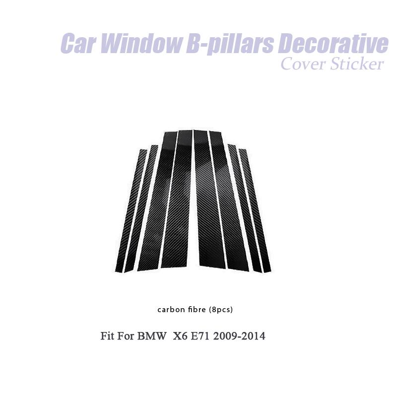Carbon Fiber Car Window B-pillars Decorative Sticker For BMW X1 X3 X5 X6 Series 1 3 5 E90 F34 F07 Car Styling Trim