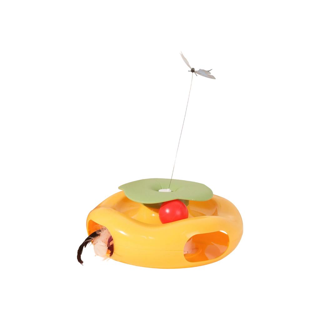 Pet Electric Cats Toy  Series Automatic Rotating Butterfly Track Play Disk Interactive Cats Toy