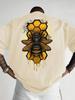 Mens Casual Tshirt Bee  Honeycomb Street Art Graphic Tees Cotton Short Sleeve Tops Summer