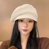 Women S Vintage Suede Beret Hat Large Head Size Octagonal Hat
