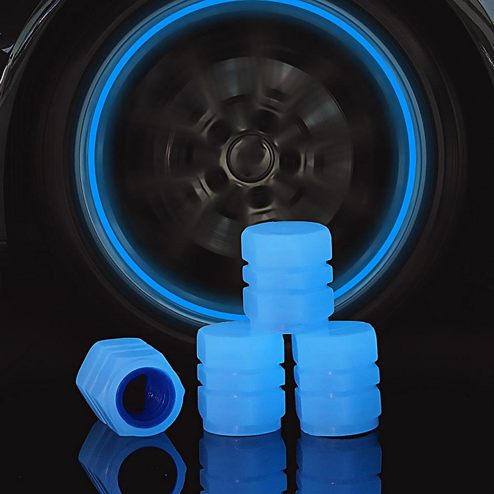 Luminous Valve Caps Fluorescent Night Car Tire Valve Caps Motorcycle Bike Glowing Decor Wheel Nozzles Tyre Cap Car Accessories Stem Caps1