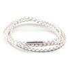 1pc Genuine Braided Leather Bracelet Classic Three Layer Stainless Steel Clasp Bracelet For Men Women Jewelry Making Charm Gifts