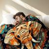 Elephant Design Digital-printed Polyester Bedroom Velvet Flannel Soft Sofa Cover Blanket Fleece Soft Sofa Cover Blankets