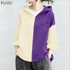 ZANZEA Women Casual Hoodies Loose Long Sleeve Blouse