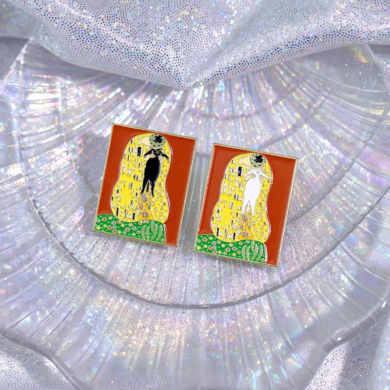 Trendy Geometric Cartoon Brooch With Vivid Colors Perfect For Fashionable Outfits