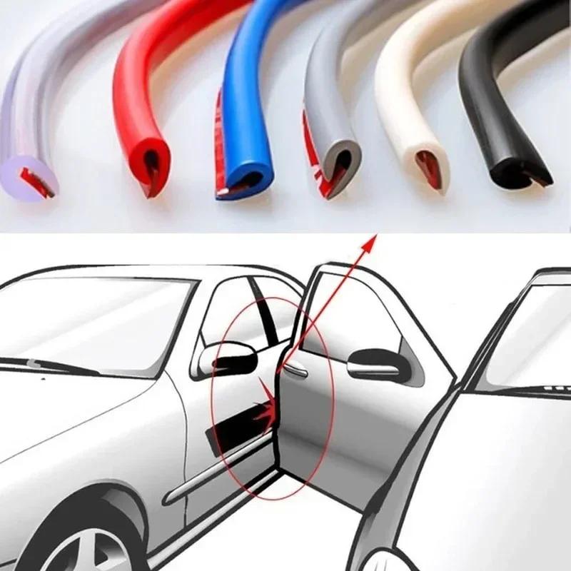 5M Car Door Edge Rubber Scratch Protection U Type Protection Strips Anti Collision Rubber Sealing Trim for Auto Door Protector