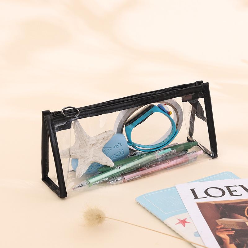 Transparent High-End Pencil Case, Large Capacity Zipper Storage Bag, Portable Waterproof Stationery Bag