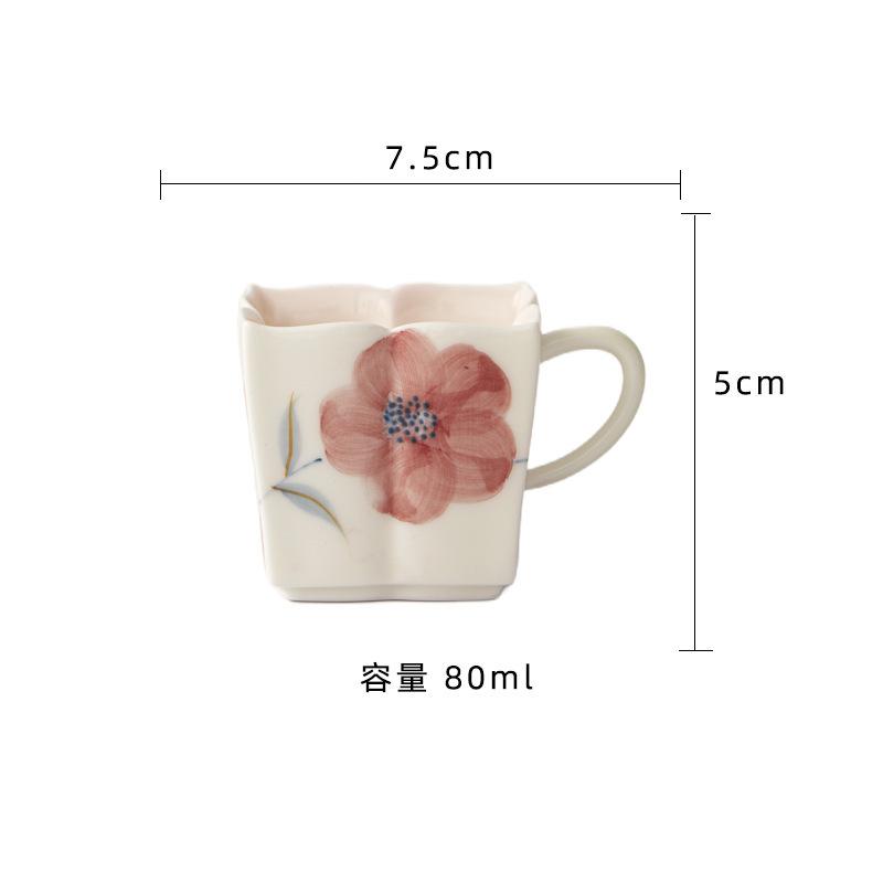 

2pc/lot Hand-painted Peach Blossom Teacup Japanese Tea Bowl Mug Tea-tasting Fragrance Cup Chazhan Master Cups Tableware 80ml