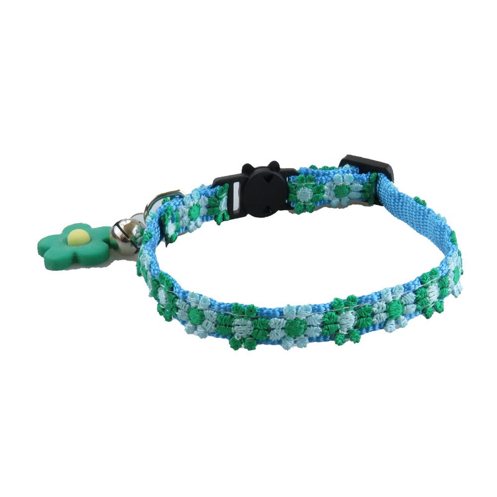 Classic Cat Collar Adjustable Lace Flower Pet Collar with Bell & Flower Pendant,Quick Release Buckle To Prevent Choking,for Cats & Puppy