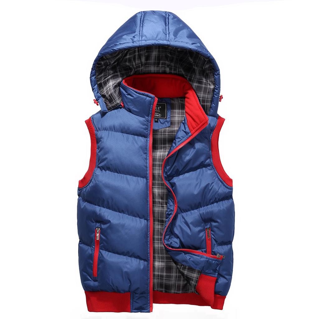 2025 autumn and winter new cotton stuffed hooded vest men's Korean version casual vest large size couple vest cross-border