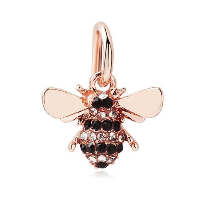 Подвеска из розового золота с цветком в виде листа и короны в виде сердца — фото 41