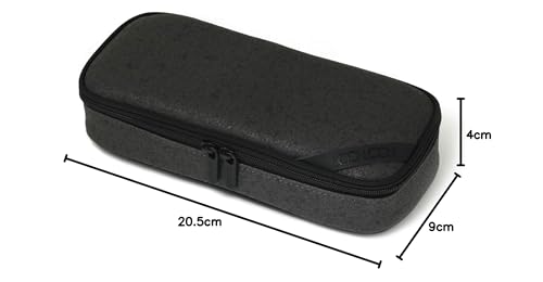 LOONLOON 663 Stone Pencil Case, Dark Gray, Large Capacity, Stylish, Two-Story, Multifunctional