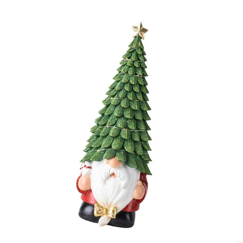 62KD Festival Christmas Santa Elf Ornament Resins Figure for Mantels Display
