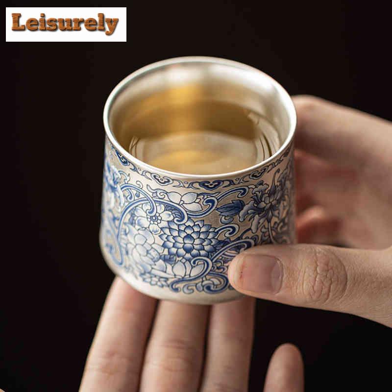 Handgefertigtes vergoldetes Silber verschlungenes Lotus-Teegeschirr Komplettes Set Japanisches Teezeremonie-Set Haushalts-Teekanne und Teetasse Set Teegeschirr Handwerk