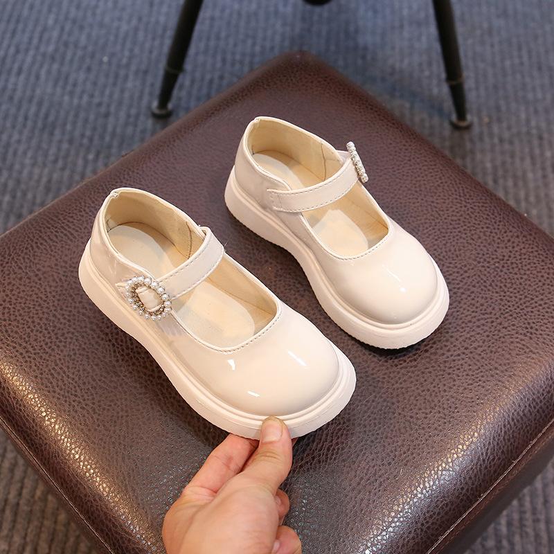 Girls Sweet Princess Shoes 2025 Spring and Autumn New Children's Foreign Fashion Small Leather Shoes British Style Retro Doudou Shoes