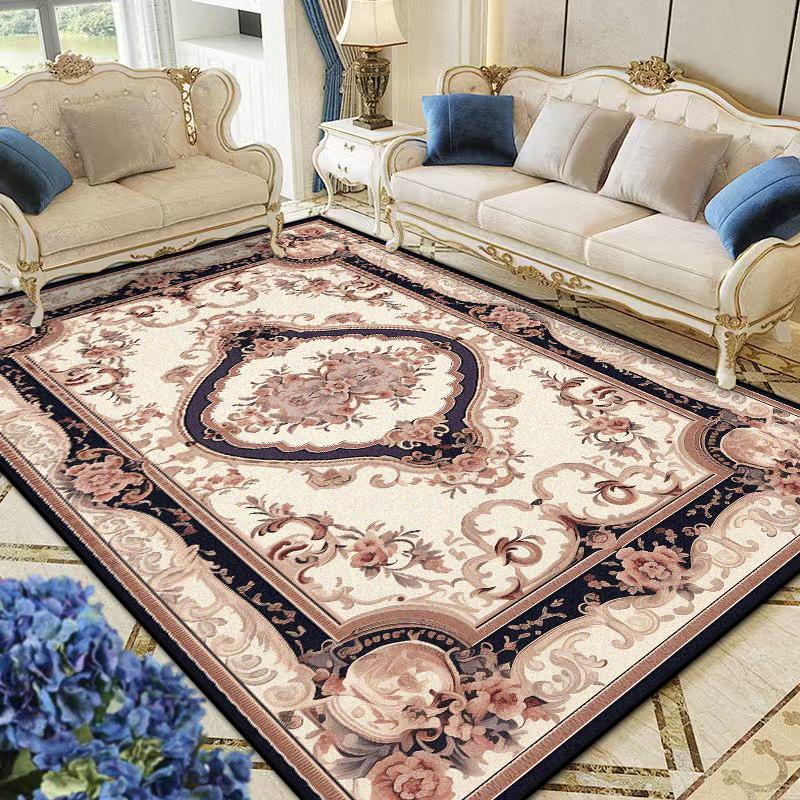 European Style Carpet Luxury Bedroom Decoration Flannel Customizable Rugs for Living Room Soft Fluffy Lounge Floor Mat Office