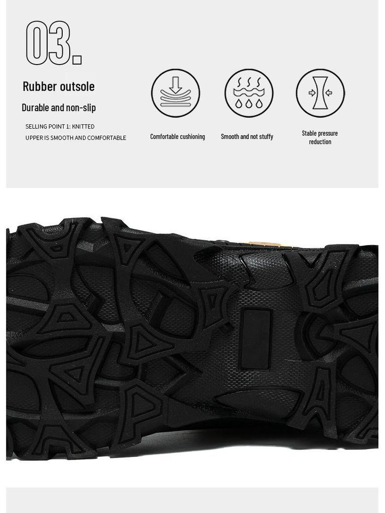 Men's Breathable Non-Slip High-Top Tactical Hiking Boots - Large Size, Wear-Resistant, Outdoor Field Combat Footwear