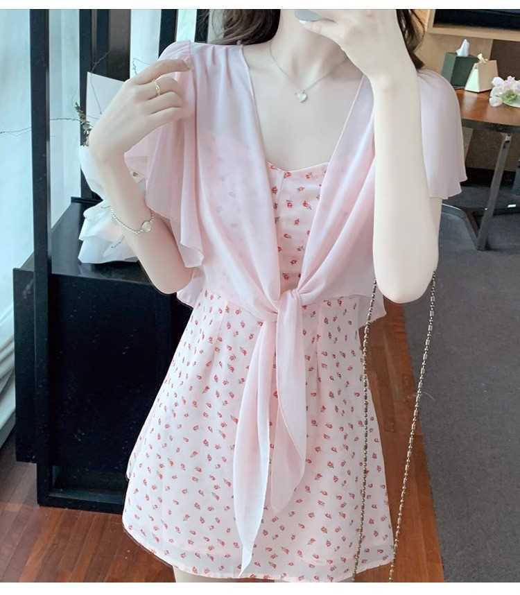 Damen Chiffon Cape: Leichter Sommer-Schal, Atmungsaktiver Sonnenschutz, Cardigan im Feen-Stil