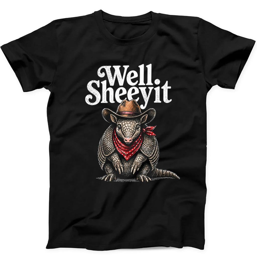 Armadillo Cowboy Well Sheeyit Funny Meme Funny Hoodie Sweatshirt T Shirt 740