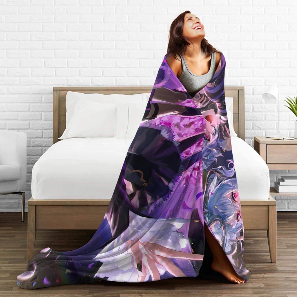 Singer V4Flower Vflower Chibi Flannel Blankets Winter  Super Soft Throw Blanket For Children Home Decor Bedspread Sofa Bed Cover