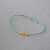 Blue Silk Thread Woven Retro Gold Koi Small Fish Simple and Extremely Thin Bracelet Hand Rope Stacking Belt