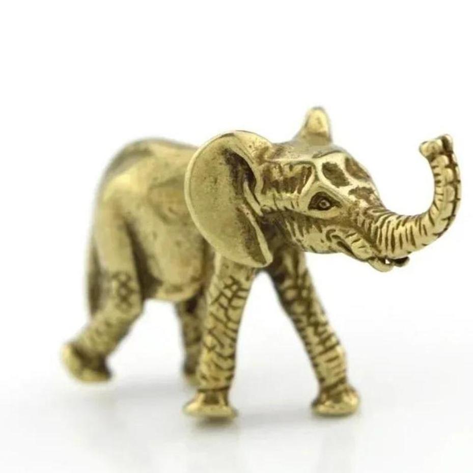 Brass Retro Pocket Elephant Auspicious, Middle-aged And Elderly Personalized Old Objects Tea Pets Decorative Desktop Ornaments
