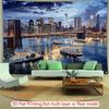 Brooklyn Bridge NYC Night View Tapestry Cityscape Wall Decor for Bedroom