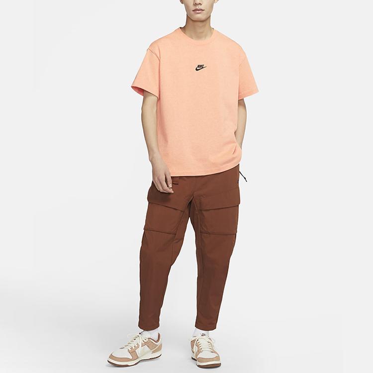 Nike SS22 Logo Print Solid Color Crew Neck Short Sleeve T-Shirt Men Tops Brown DN5241-824