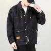 Fleece thickened denim loose pockets wear-resistant multi-cold and windproof jacket feeling top winter