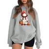 Women's Comfortable Round Neck Long Sleeve Sweatshirt Loose Fit Casual with Color and Halloween Print