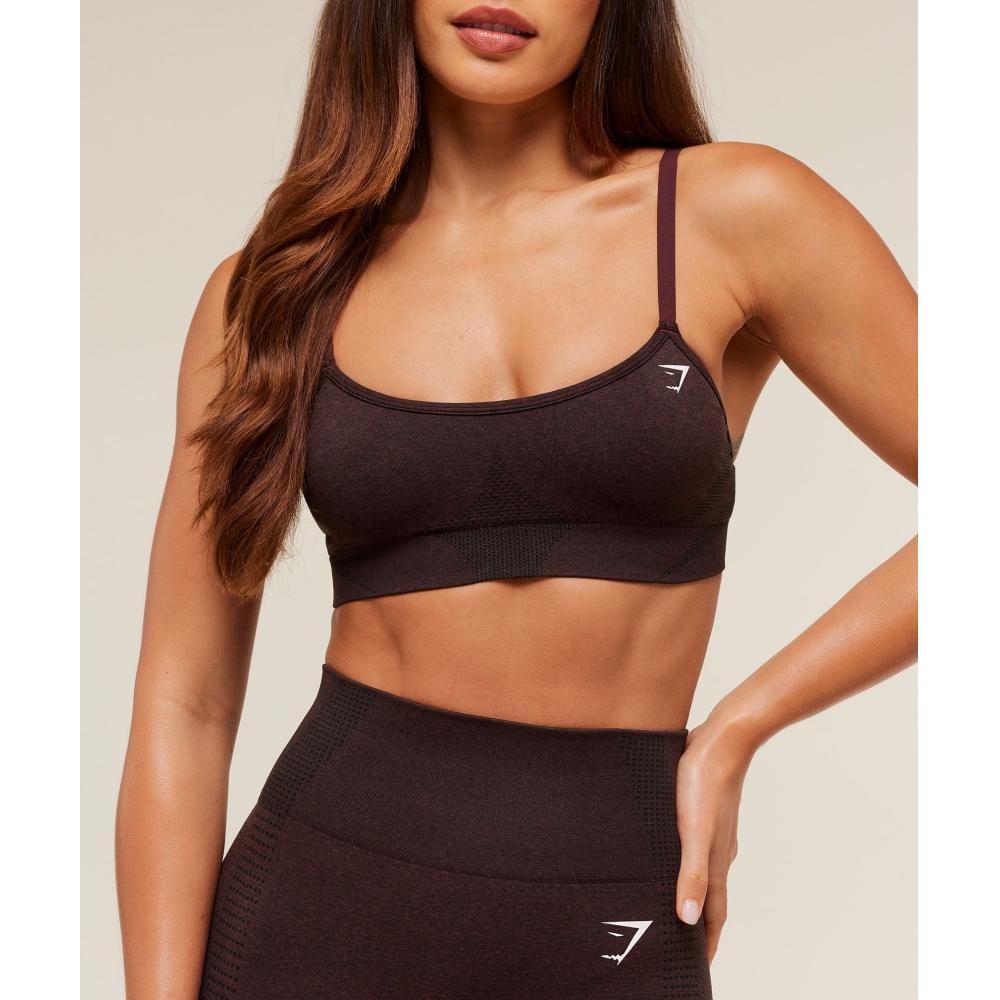 Gymshark Vital Sports Bra Rich Maroon Marl B1c5g Nc65
