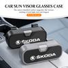 Dla Samochodu Skoda Etui na Okulary Klips do Osłony Przeciwsłonecznej Schowek Akcesoria VRS Superb Yeti Octavia Enyaq Rapid Karoq Warianty