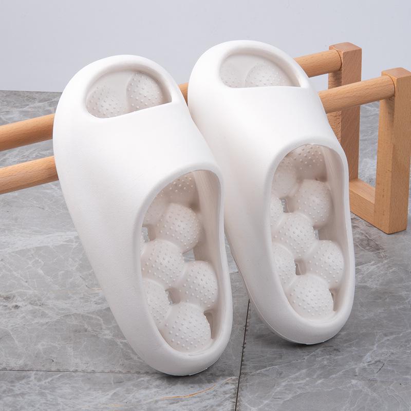 Men's Non-Slip Thick-Soled Summer Indoor Slippers with Unique Massage Design