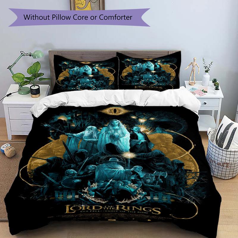 Lord Rings Shadows Print 3Pcs Bedding Setduvet Cover With 2 Bedropillowcase Home Birthday Gift