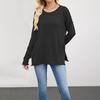 2026 European & American Women's Solid Color Knit Pullover - Autumn/Winter Loose Fit, Round Neck Sweater.