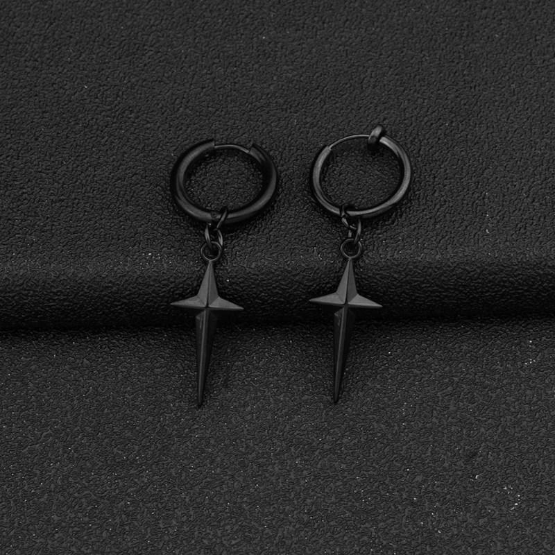 European and American Style Titanium Steel Round Studs - High-Grade Korean Fashion Pendant Earrings