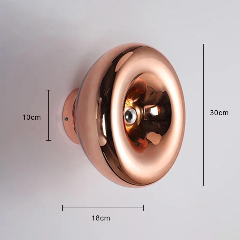 Nordic Wall Light Glass E27 LED Wall Lamp Modern Round Sconces Indoor Lighting Room Decor for Bedroom Living Room Bedside Light