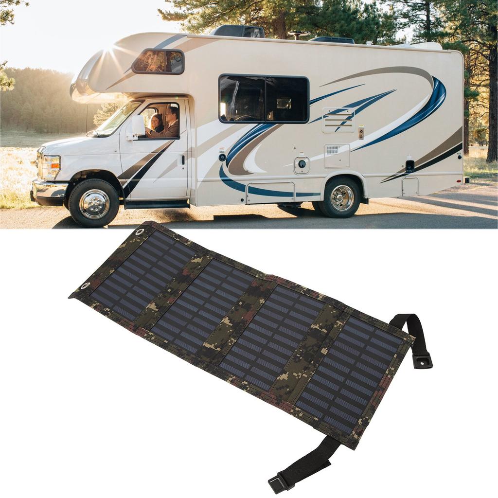 Folding Solar Panel with USB Port 5.5V 20W Monocrystalline High Efficiency IP65 Waterproof for Outdoor Camping