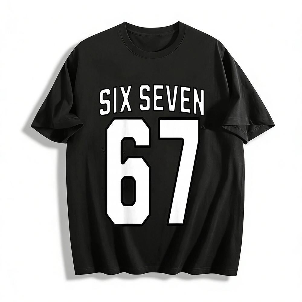 Vintage Style Number 67 Print Casual Unisex Short Sleeve T-Shirt Pure cotton T-shirt XXS