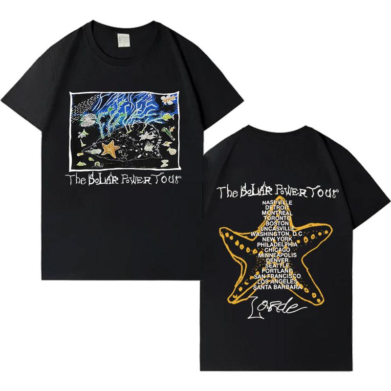 Singer Lorde Trendy Album Tour Tee Men Women Aesthetic Pop Tshirt Pure Cotton Harajuku Clothing Cozy Short Sleeve Top Fans Gift