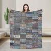 Vintage USA Nummernschilder Decke Qualität Gemütlich Überwurfdecke Frühling Reise Büro Sofa Bett Druck Tagesdecke