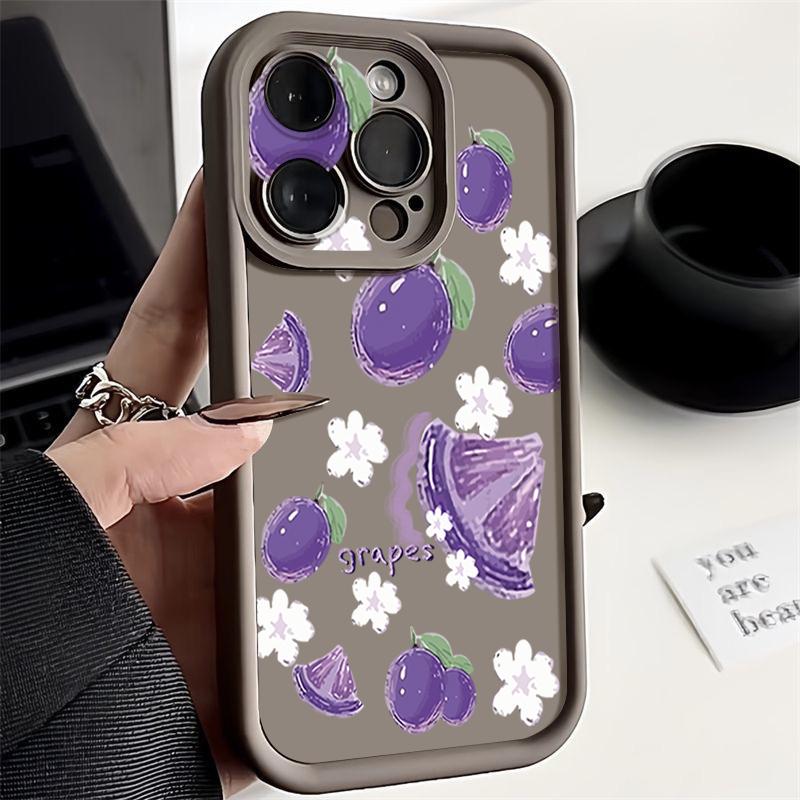 For iPhone 16 Pro Max Fruit Print Phone Case For iPhone 16e 15 14 13 12 Pro Max Plus 11 XR XS Flower Print Phone Case TPU Soft Shockproof Case Cover