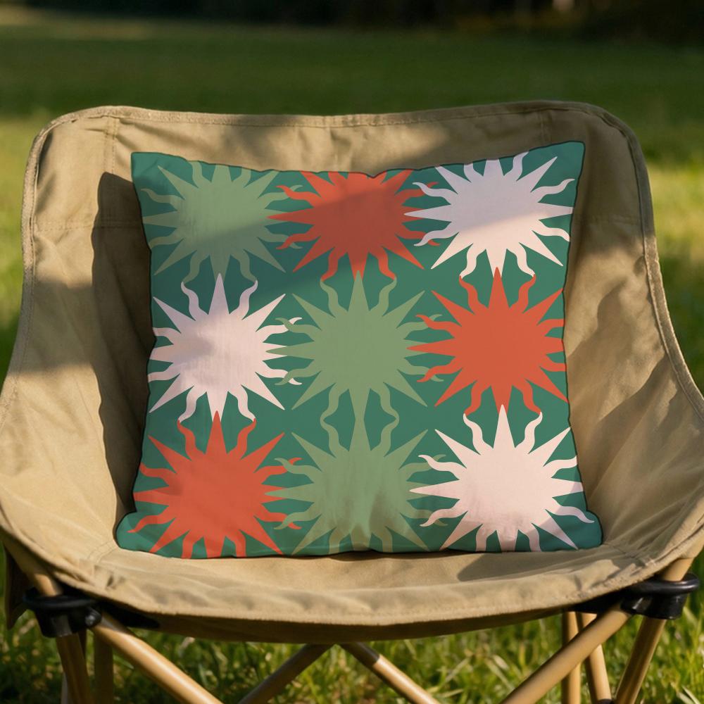Bohemia Green Cushion Cover Soft Reversible Durable Pillow Cover MultiScene Use for Home Car Daily Comfort