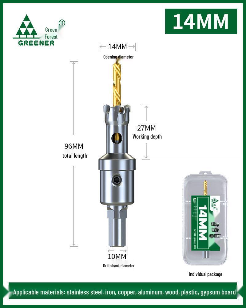 Green Forest Stainless Steel Hole Saw for Metal, Wood, and Aluminum Drilling