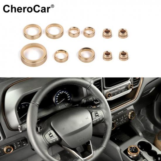 

11X AC Headlight 4WD Gear Switch Knob Ring Cover Trim for Ford Bronco Sport 21+