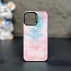 Golden Stars Moon Nebula Pink Phone Case For iPhone17,16,15,14,13,12,11 Plus,Pro Max Black Matte Shockproof Cover