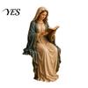 Reading Virgin Mary Figurine for Bookshelf, Resin Jesus Statue Shelf Faith-Based Home Decor Sitter, Decorative Sculpture Office, Gift Book Lovers