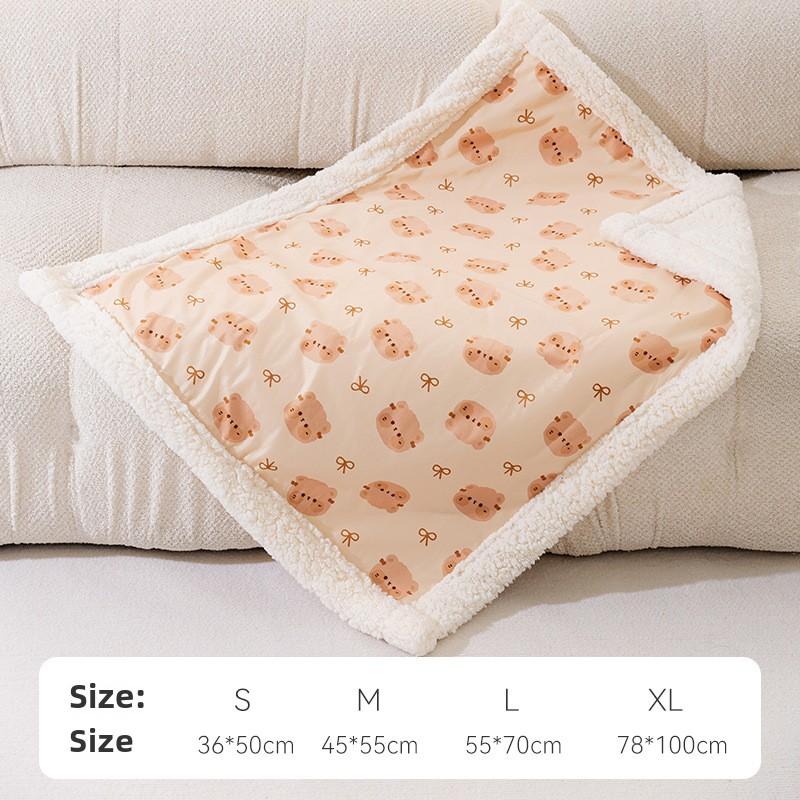 Kalınlaştırılmış Kuzu Yünü Sonbahar ve Kış Köpek Sevimli Ayı Çizgi Film Evcil Hayvan Battaniyesi Kedi Yorgan Yastık Oyuncak Ayı Battaniyesi